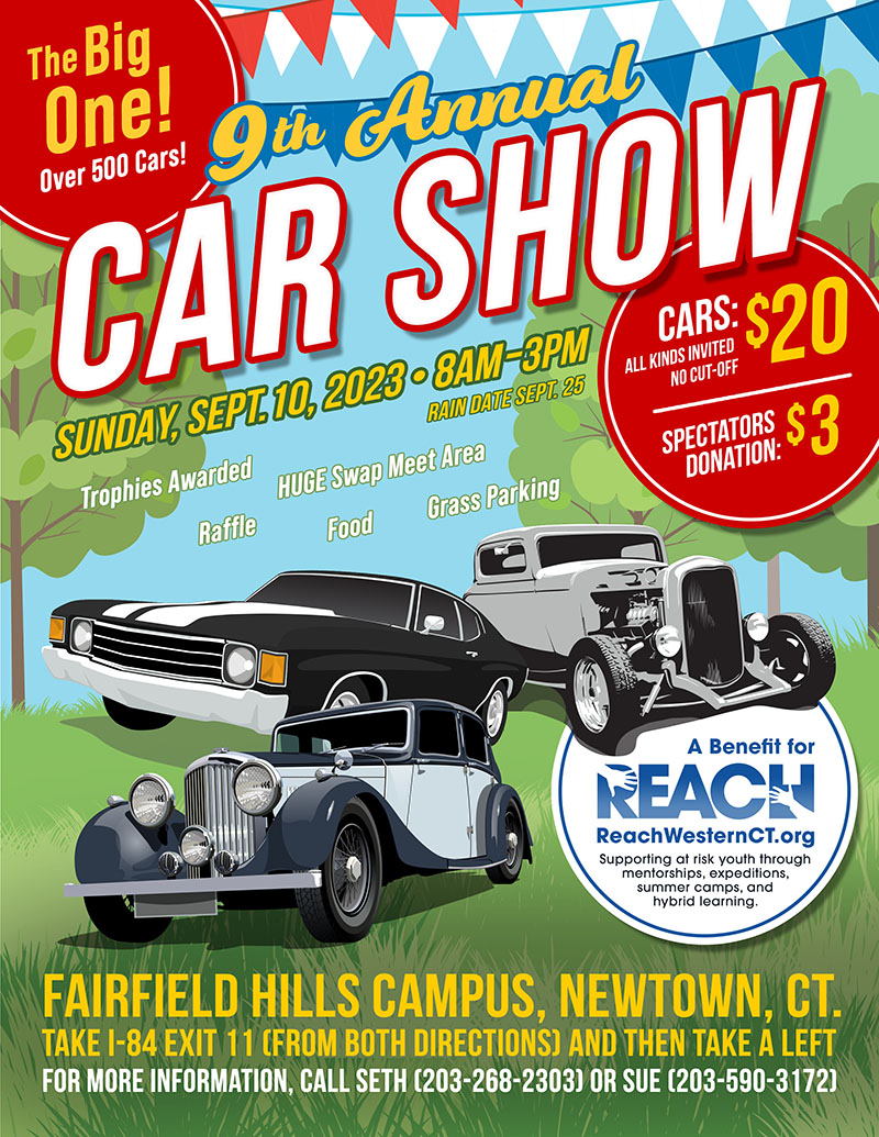 Event Coverage Sunday 9/10/2023 Newtown CT Reach Car Show. The H.A.M.B.