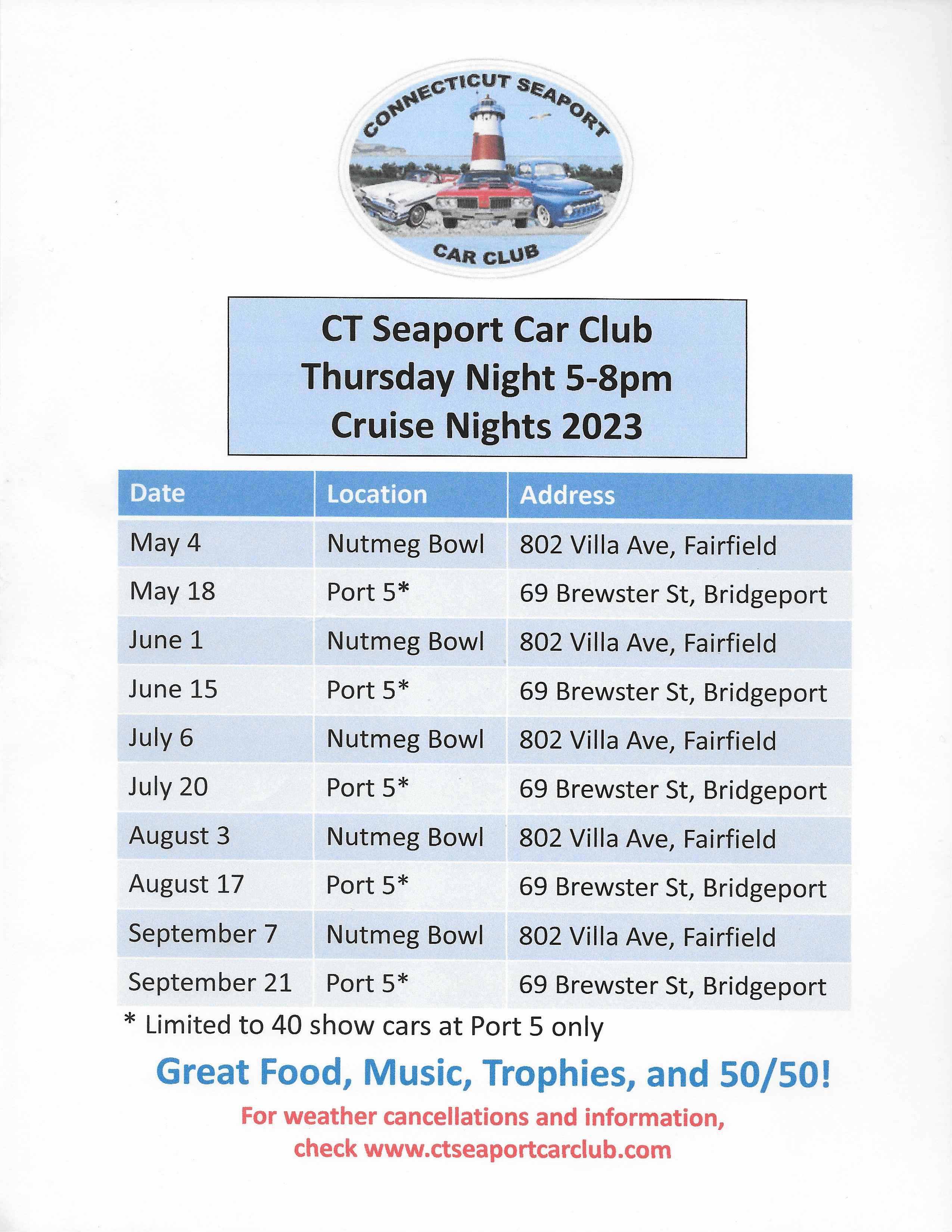 Connecticut Seaport Car Club Connecticut Local Area Car Shows
